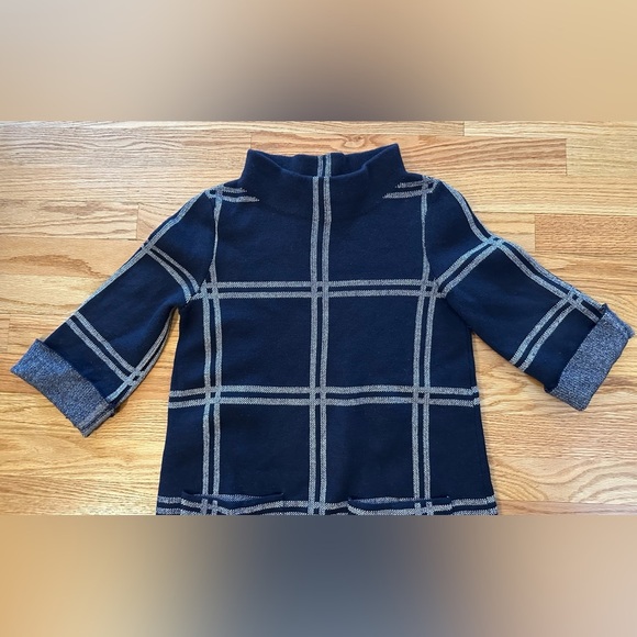 Anthropologie Moth Blue Window Paned
Wool Blend Mock Neck Tunic Sweater - Size S - Picture 3 of 10